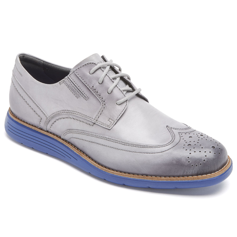 Zapatos De Vestir Rockport Hombre Mexico - Total Motion Sport Wingtip Plateados - ZYAUJ1789